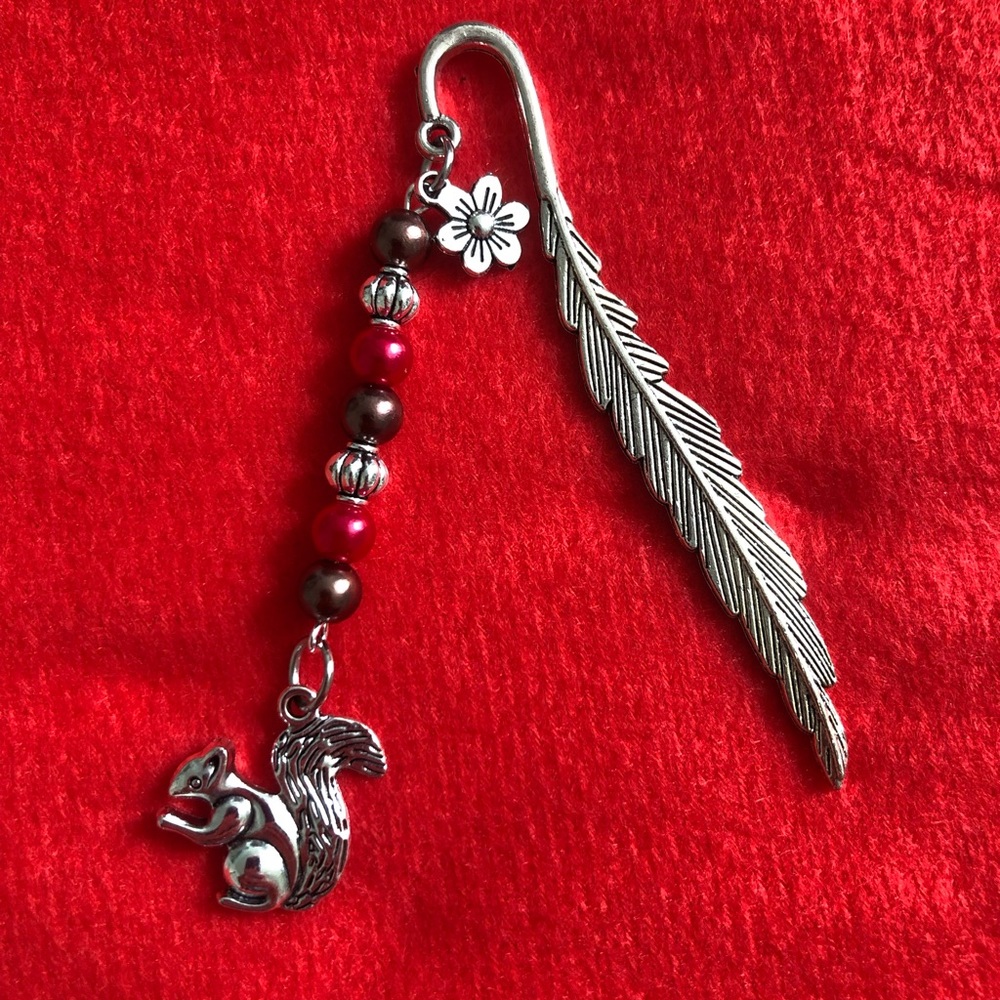 MWT, Handmade by A Charmed Life. Silver Feather Bookmark